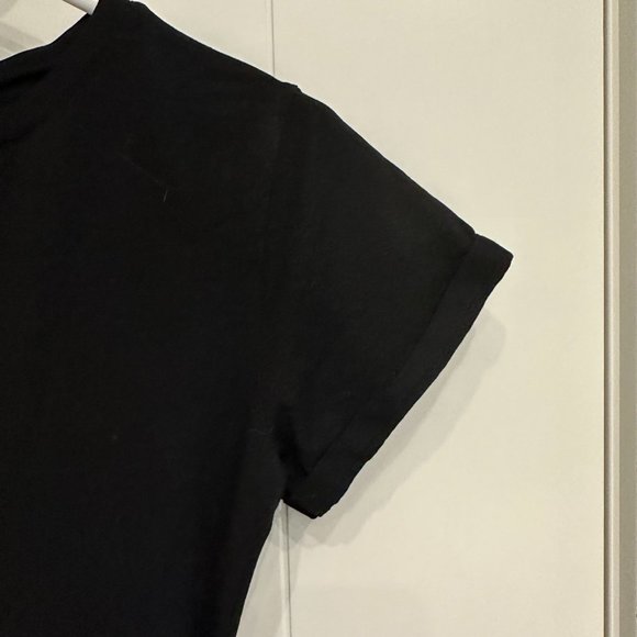 Black Wrap-Around Tie Waist T-Shirt Mini Dress - Picture 5 of 6